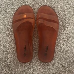 Melissa Women's size 7 jelly slide sandals Orange pink